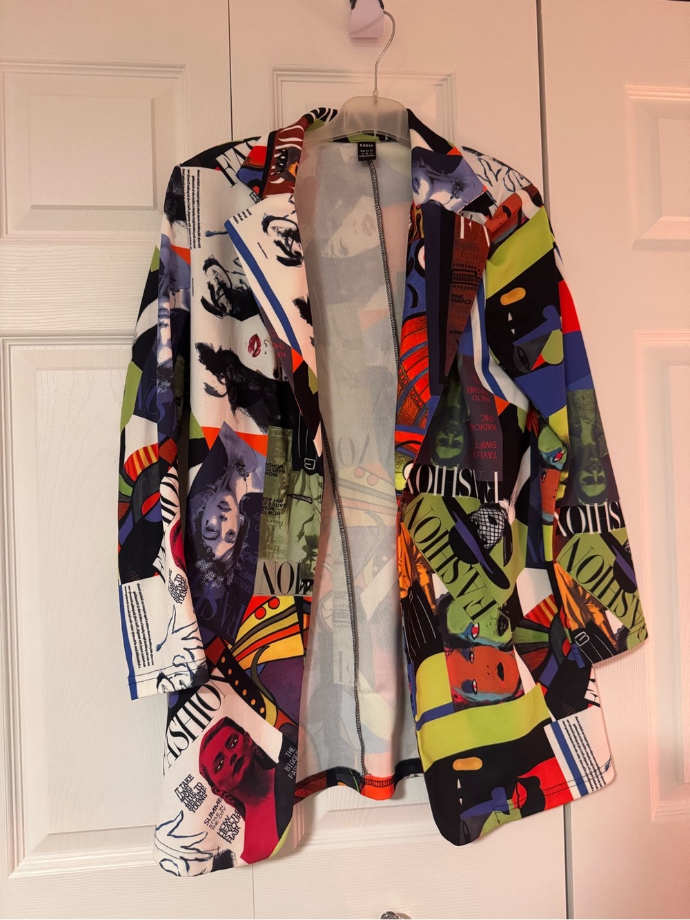 Multicolor Graphic Print Women's Blazer Coat